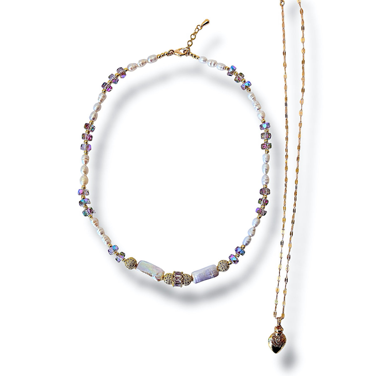 White Flame Necklace Set