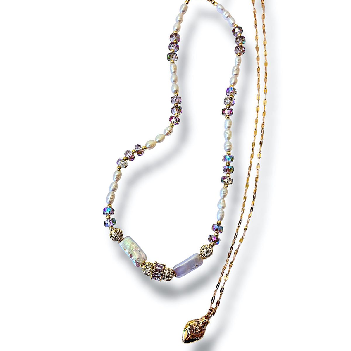 White Flame Necklace Set