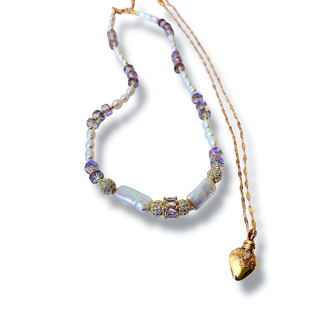 White Flame Necklace Set