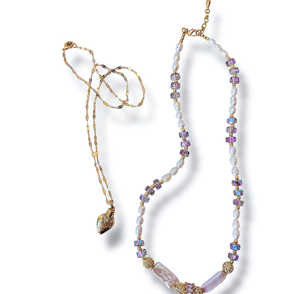 White Flame Necklace Set