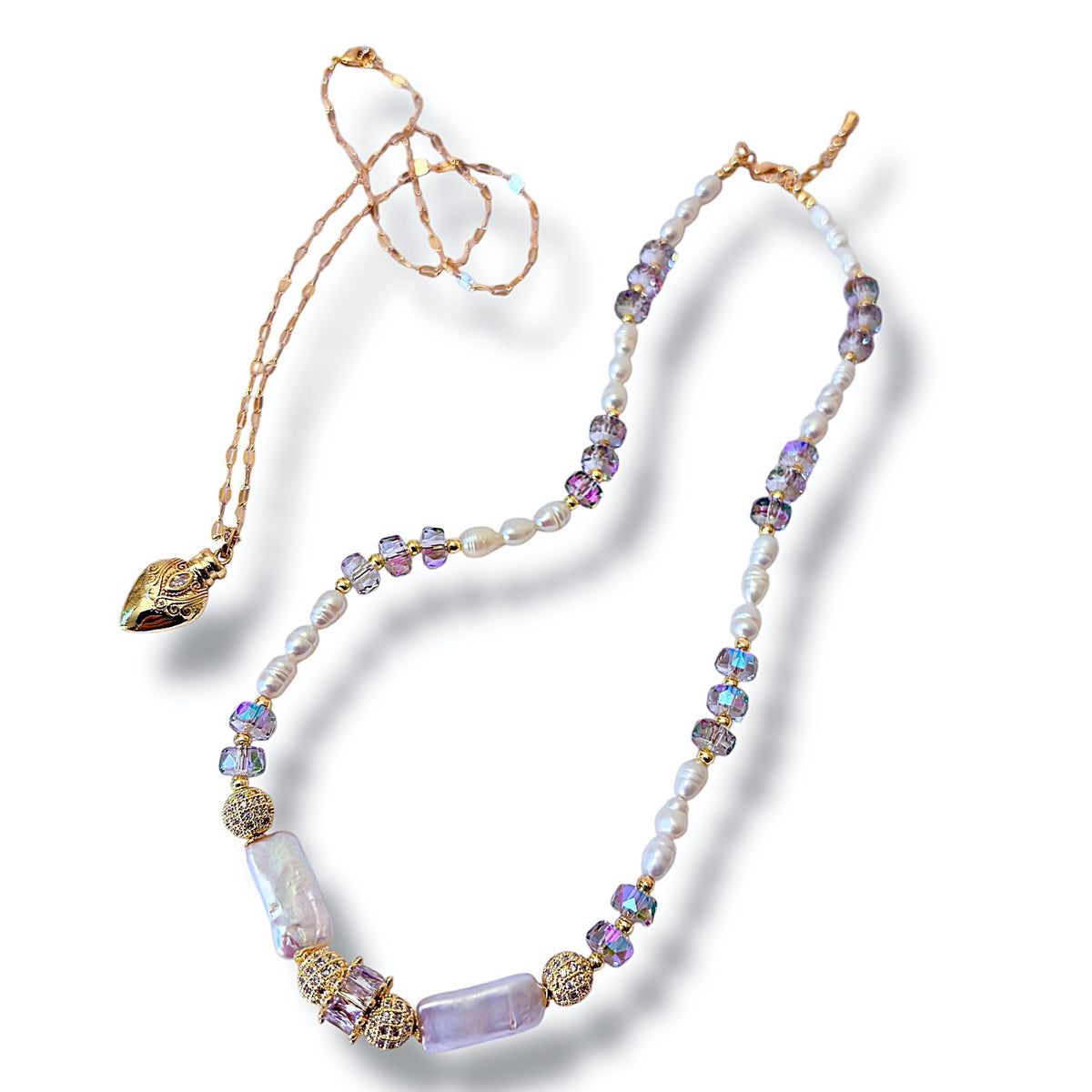 White Flame Necklace Set