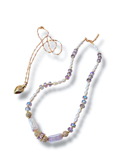 White Flame Necklace Set