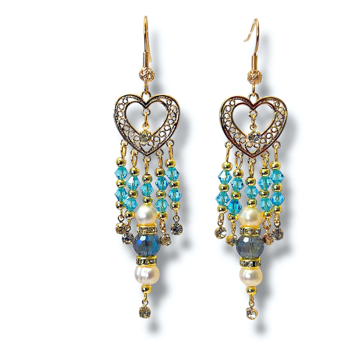 Heart in Blue Earrings