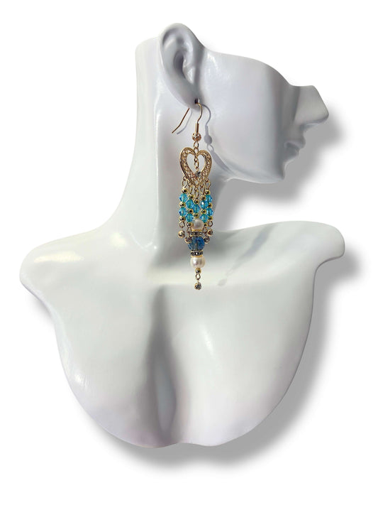 Heart in Blue Earrings